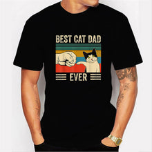 Load image into Gallery viewer, Oversized T Shirt Cotton Short Sleeve Shirt Best Cat Dad Ever Graphic Tees Men Funny T Shirts Streetwear Tee Top Blusas Mujer De