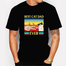 Load image into Gallery viewer, Oversized T Shirt Cotton Short Sleeve Shirt Best Cat Dad Ever Graphic Tees Men Funny T Shirts Streetwear Tee Top Blusas Mujer De