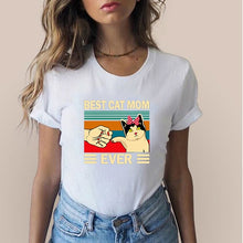 Load image into Gallery viewer, Oversized T Shirt Cotton Short Sleeve Shirt Best Cat Dad Ever Graphic Tees Men Funny T Shirts Streetwear Tee Top Blusas Mujer De