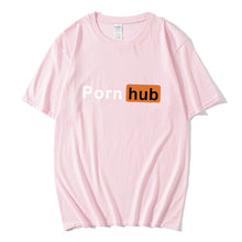 Load image into Gallery viewer, 2020 New High Quality Casual Style T-shirt PORNHUB Letter Print Men's Girls T-shirt Men's Short Sleeve
