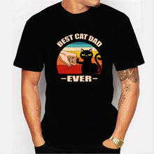 Load image into Gallery viewer, Oversized T Shirt Cotton Short Sleeve Shirt Best Cat Dad Ever Graphic Tees Men Funny T Shirts Streetwear Tee Top Blusas Mujer De
